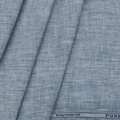 Shirt Fabric Raymond Pure Linen Plain Colour Greyish Blue