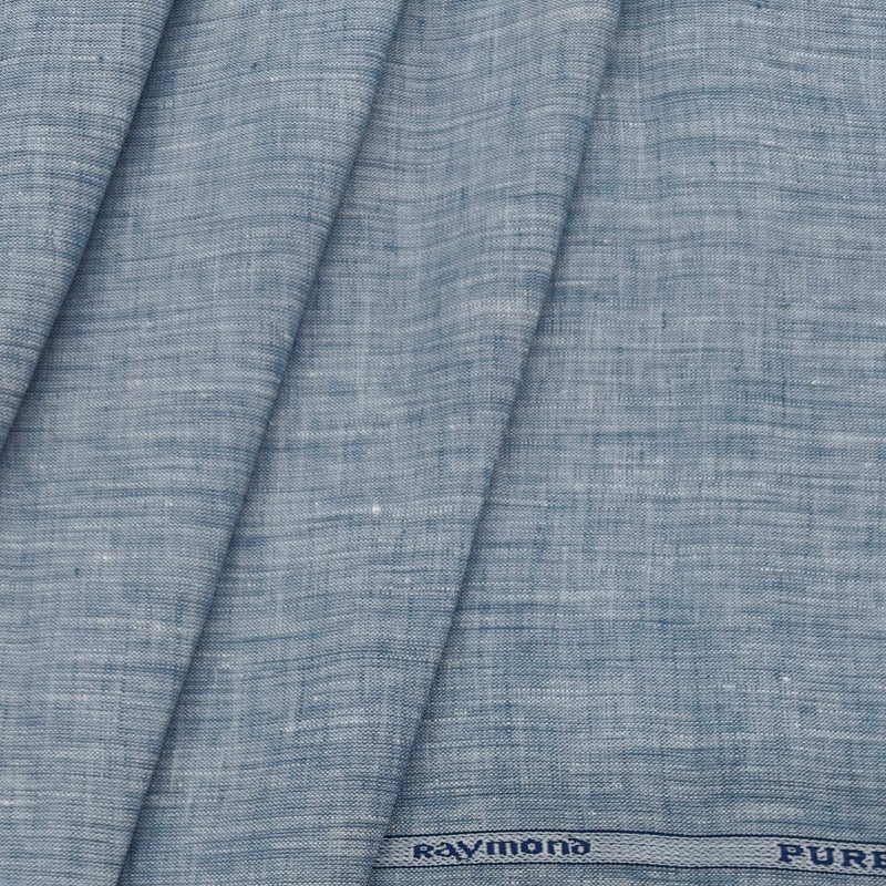 Shirt Fabric Raymond Pure Linen Plain Colour Greyish Blue