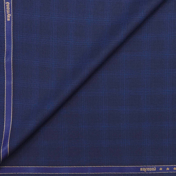 Suit Fabric Raymond 100s Count PV Check Color Hard Blue