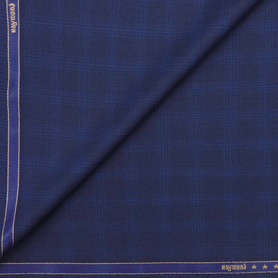 Suit Fabric Raymond 100s Count PV Check Color Hard Blue