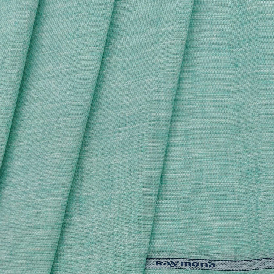 Shirt Fabric Raymond Pure Linen Plain Colour Light Green