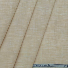 Shirt Fabric Raymond Pure Linen Plain Colour Light Beige
