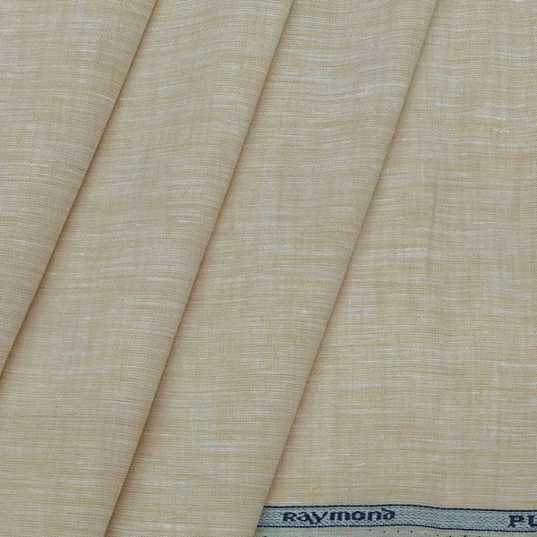 Shirt Fabric Raymond Pure Linen Plain Colour Light Beige
