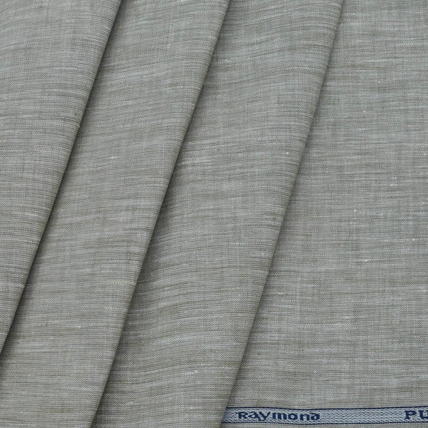 Shirt Fabric Raymond Pure Linen Plain Colour Brownish Grey