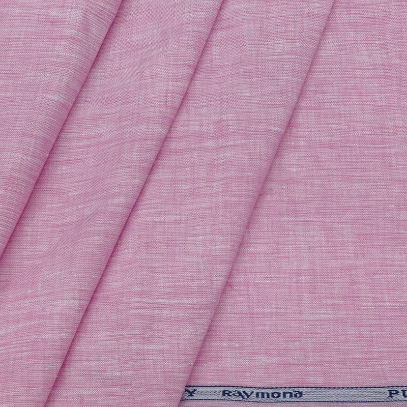 Shirt Fabric Raymond Pure Linen Plain Colour Taffy Pink