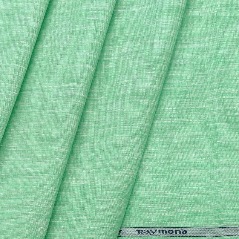 Shirt Fabric Raymond Pure Linen Plain Colour Mint Green