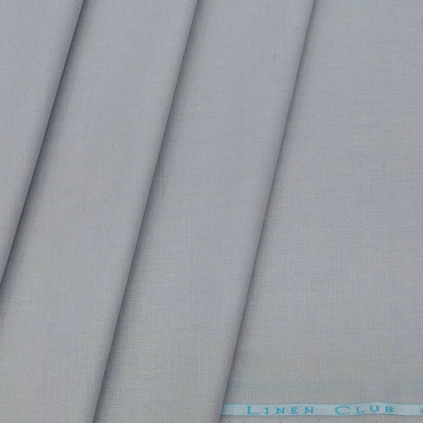 Linen Club Linen Blended Plain Shirt Fabric Colour Grey