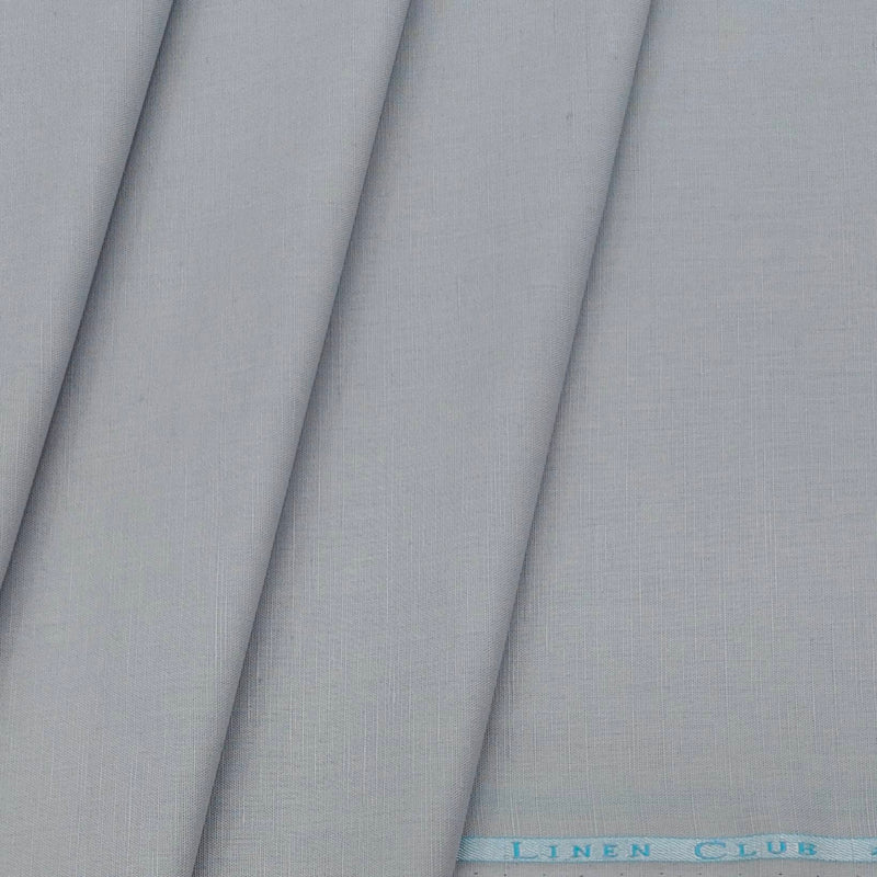 Linen Club Linen Blended Plain Shirt Fabric Colour Grey