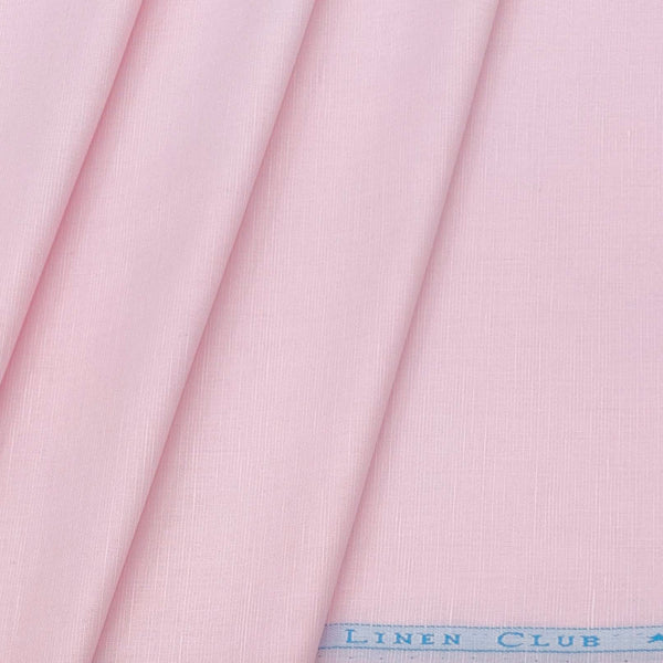 Linen Club Linen Blended Plain Shirt Fabric Colour Pink