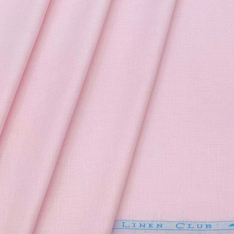 Linen Club Linen Blended Plain Shirt Fabric Colour Pink