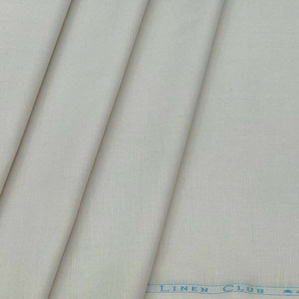 Linen Club Linen Blended Plain Shirt Fabric Colour Very Light Off White