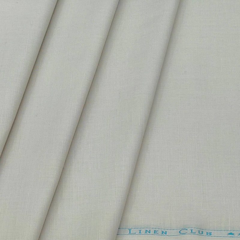 Linen Club Linen Blended Plain Shirt Fabric Colour Very Light Off White