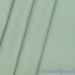 Linen Club Linen Blended Plain Shirt Fabric Colour Gin Green