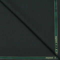 Suit Fabric Raymond Wool Blended Check Color Juniper Green N Light Blue