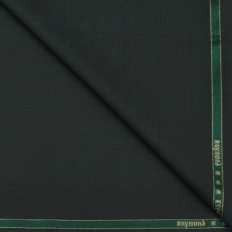 Suit Fabric Raymond Wool Blended Check Color Juniper Green N Light Blue