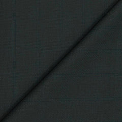 Suit Fabric Raymond Wool Blended Check Color Juniper Green N Light Blue