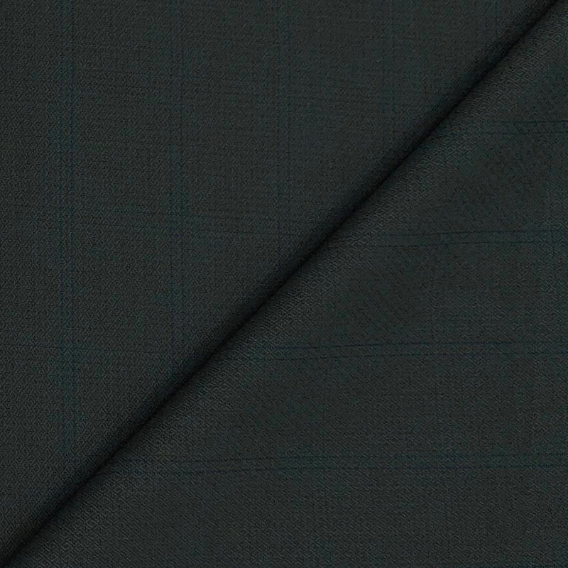 Suit Fabric Raymond Wool Blended Check Color Juniper Green N Light Blue