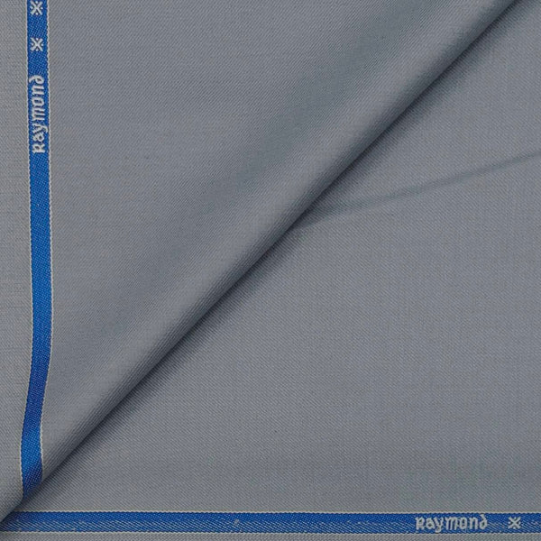 Suit Fabric Raymond Wool Blended Plain Color Light Silver