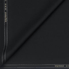 Suit Fabric Raymond Wool Blended Plain Color Black