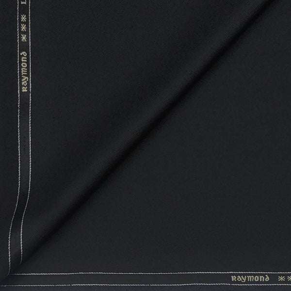 Suit Fabric Raymond Wool Blended Plain Color Black