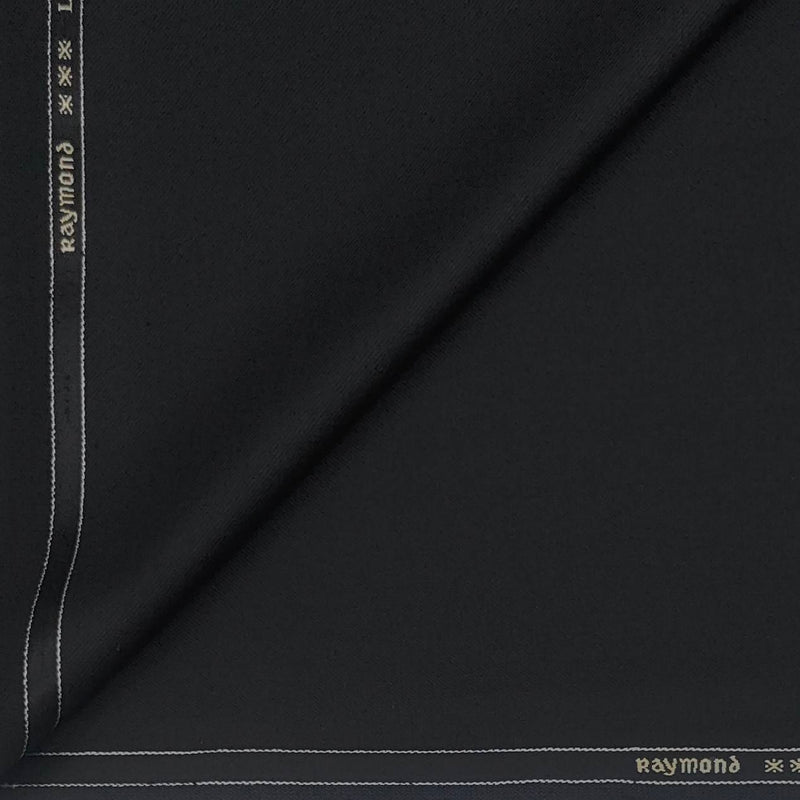 Suit Fabric Raymond Wool Blended Plain Color Black