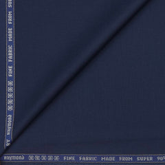 Suit Fabric Raymond Super 90s Wool Blended Plain Color Sapphire Blue