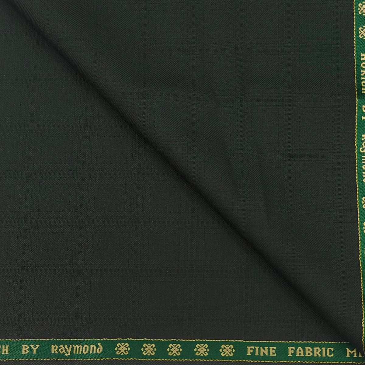 Suit Fabric Raymond Super 90s Wool Blended Check Color Hunter Green