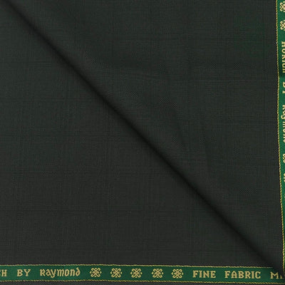 Suit Fabric Raymond Super 90s Wool Blended Check Color Hunter Green