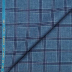 Suit Fabric Gr Gwalior PV Check Color Denim Blue
