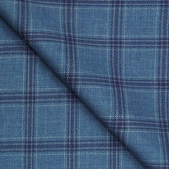 Suit Fabric Gr Gwalior PV Check Color Denim Blue