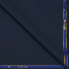 Suit Fabric Reid & Taylor 100s Wool Blended Slub Plain Color Neavy Blue