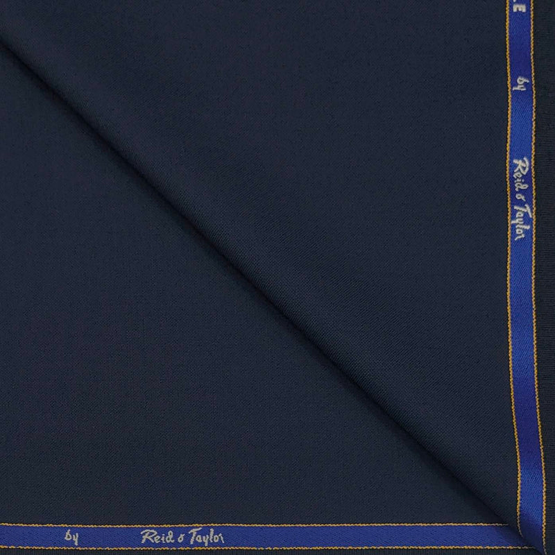 Suit Fabric Reid & Taylor 100s Wool Blended Slub Plain Color Neavy Blue