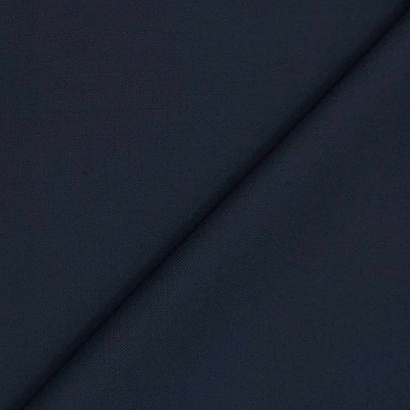 Suit Fabric Reid & Taylor 100s Wool Blended Slub Plain Color Neavy Blue