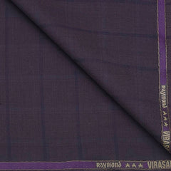 Suit Fabric Raymond Super 70s Wool Blended Check Color Plum Wine