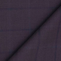 Suit Fabric Raymond Super 70s Wool Blended Check Color Plum Wine
