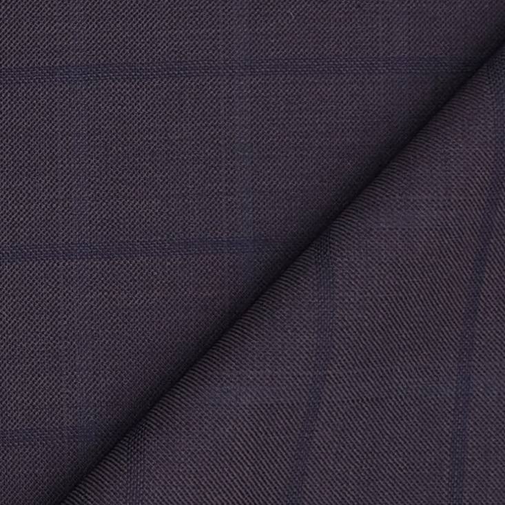 Suit Fabric Raymond Super 70s Wool Blended Check Color Plum Wine