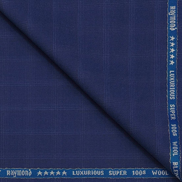 Suit Fabric Raymond Super 100s Marino 52% Wool Check Color Lapis Blue