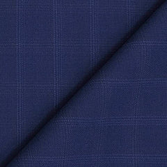 Suit Fabric Raymond Super 100s Marino 52% Wool Check Color Lapis Blue