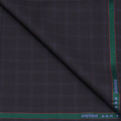 Suit Fabric Raymond Super 100s count 45%Wool Check Color wine