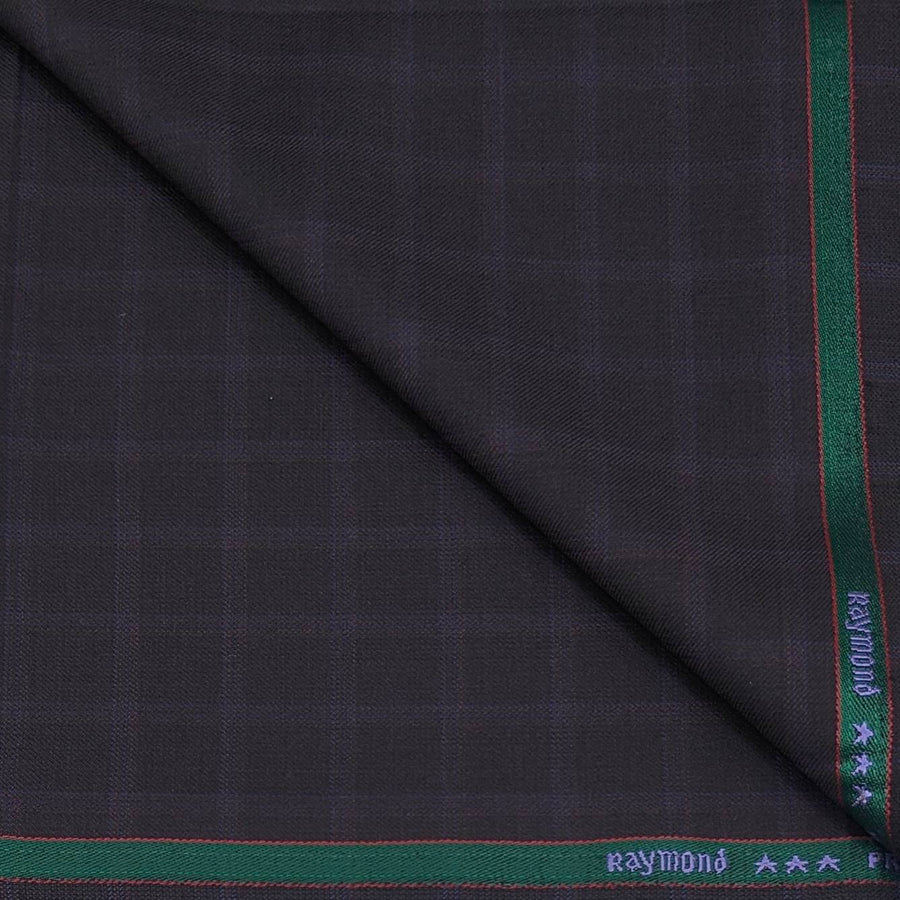 Suit Fabric Raymond Super 100s count 45%Wool Check Color wine