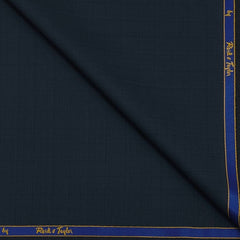 Blazer Fabric Reid N Taylor Super 100s Count Wool Blended Mild Check Colour Peacock Dark Blue
