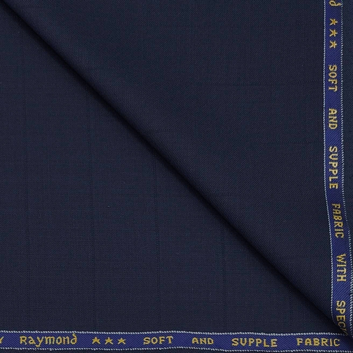 Blazer Fabric Raymond Poly Viscose Check Colour Dark Blue