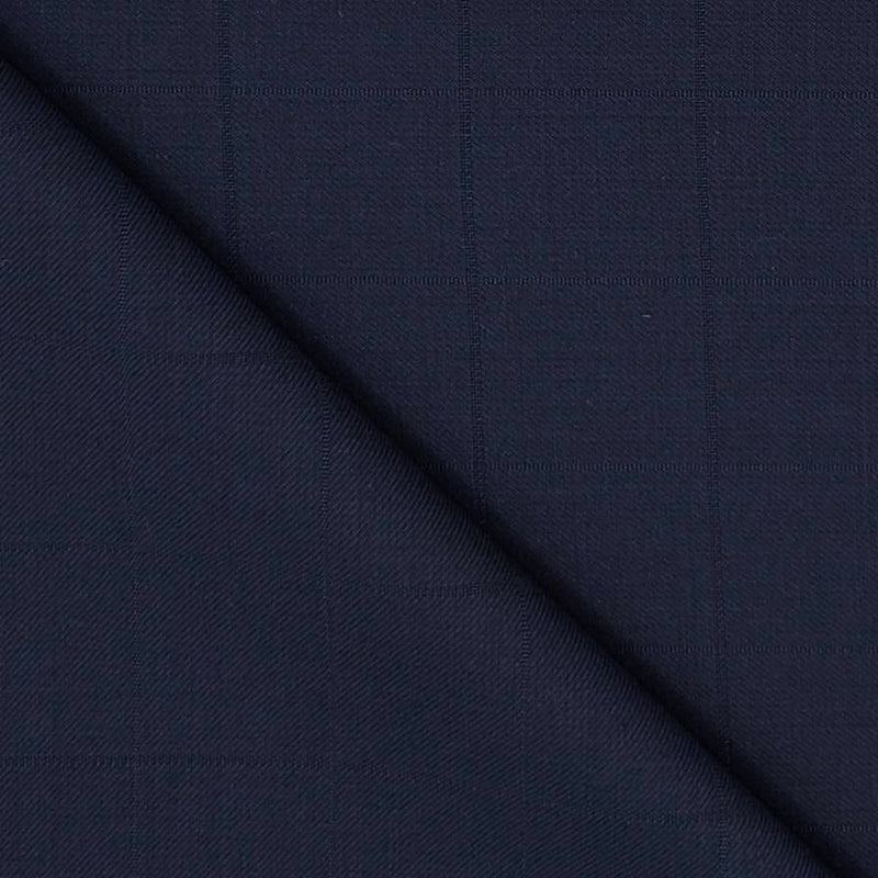 Blazer Fabric Raymond Poly Viscose Check Colour Dark Blue