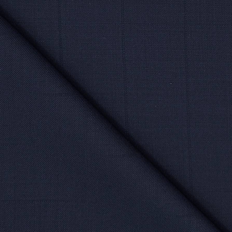 Blazer Fabric Raymond Poly Viscose Check Colour Dark Blue