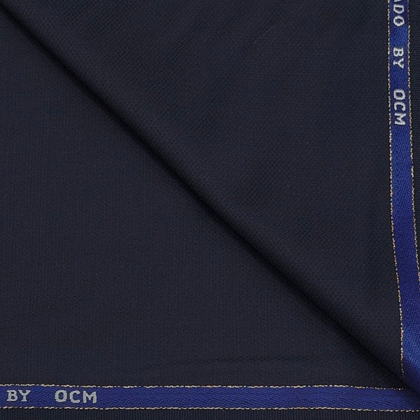 Blazer Fabric OCM Super 100s Count Wool Blended Dotted  Colour Dark Blue