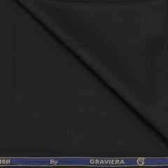 Blazer Fabric Graviera Poly Viscose Plain Colour Black