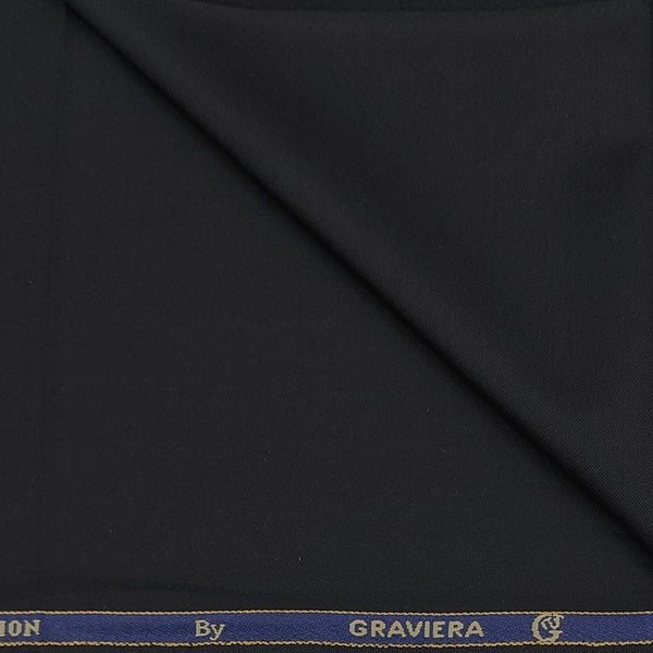 Blazer Fabric Graviera Poly Viscose Plain Colour Black