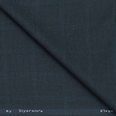 Blazer Fabric Siyaram Poly Viscose Broad Check Colour Grey N Peacock Green