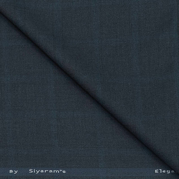 Blazer Fabric Siyaram Poly Viscose Broad Check Colour Grey N Peacock Green