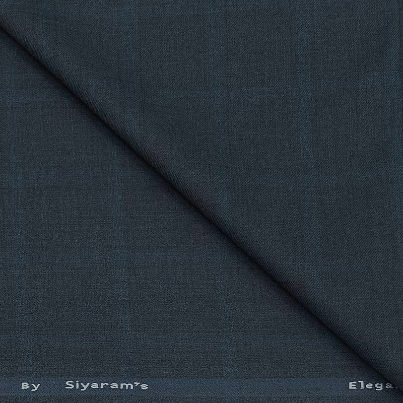 Blazer Fabric Siyaram Poly Viscose Broad Check Colour Grey N Peacock Green